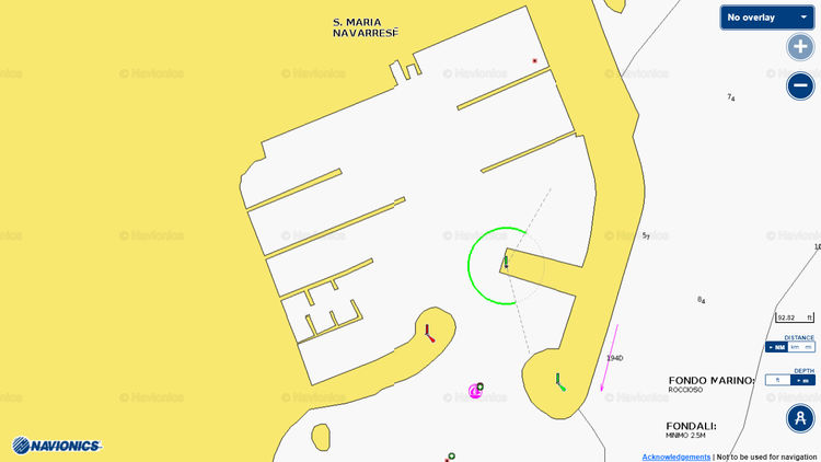 To open Navionics chart of yacht marina Porto Turistico di Baunei e Santa Maria Navarrese