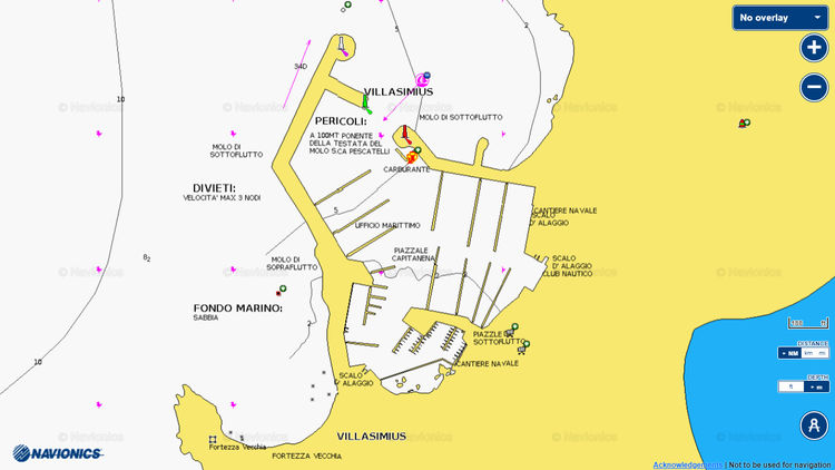 To open Navionics chart of Villasimius Yacht Marina