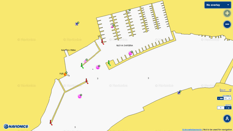 To open Navionics chart of NauticoPinna yacht marina. Bosa. Sardinia. Italy