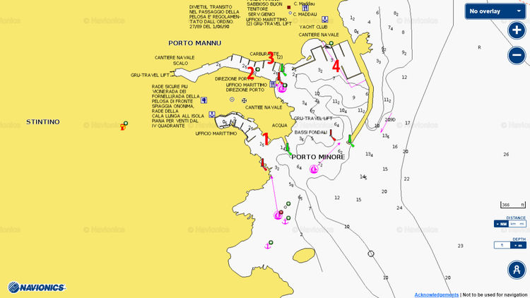 To open Navionics chart of Yacht anchorages in Stintino. Sardinia