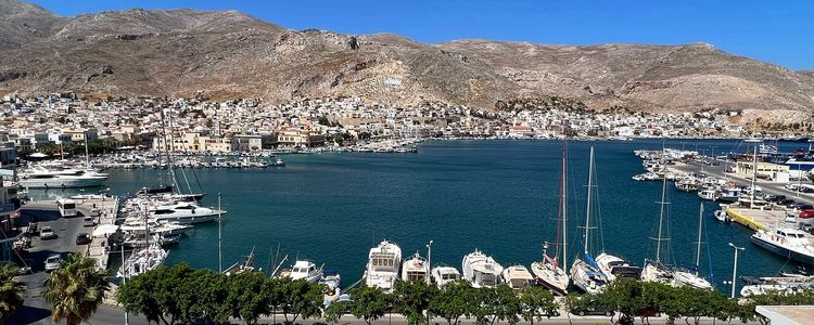 Yacht moorings in Kalymnos Harbor