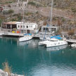 Yacht moorings in Vathys Fishport