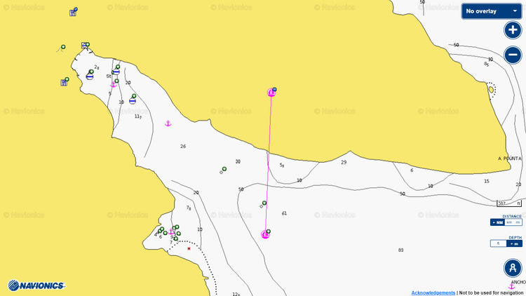 To open Navionics chart of the yacht mooring at the buoys in Palionissos Bay. Kalymnos Island. Dodecanese Island. Greece