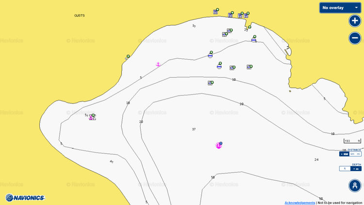 To open Navionics chart of yacht mooring at the buoys in Emborios Bay. Kalymnos Island. Dodecanese. Greece