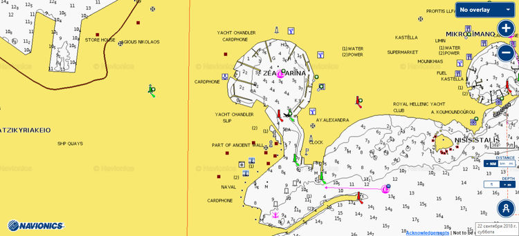 To open Navionics map of Yacht Marina Zeya. Athens. Greece