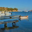 Yacht moorings in the Alindas Bay