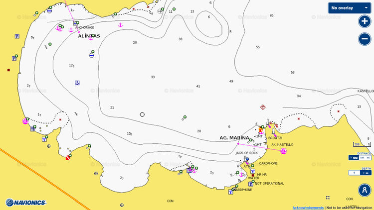 Yacht moorings in the Alindas Bay