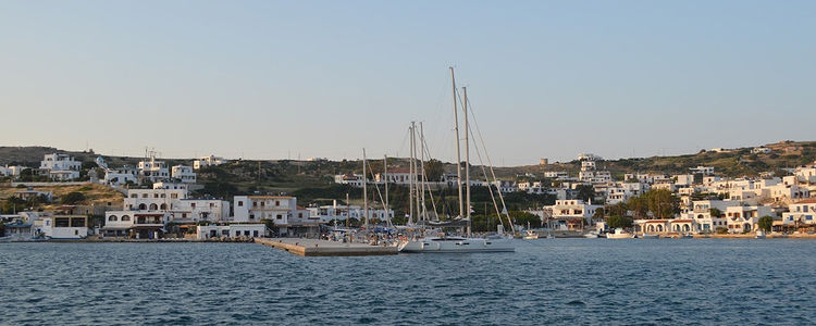 Yacht moorings in Lipsi harbor