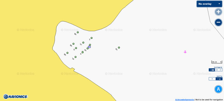 To open Naionics chart of yacht anchorage in Platys Gialos Bay