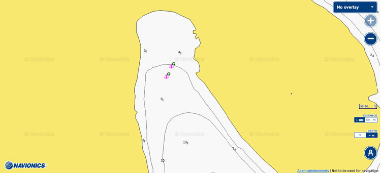 To open Naionics chart of yacht anchorage in Gaidouravlako Bay