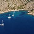 Yacht anchorage in Poros Bay