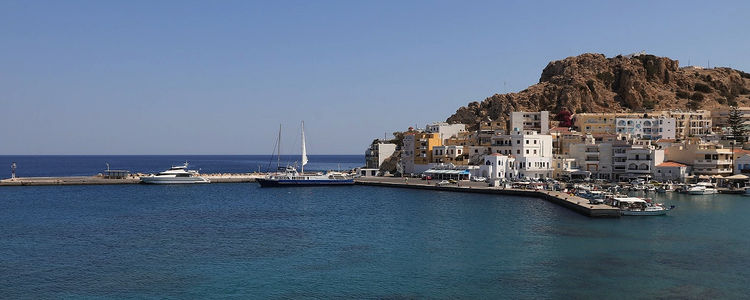 Yacht mooorings in Кarpathos harbor