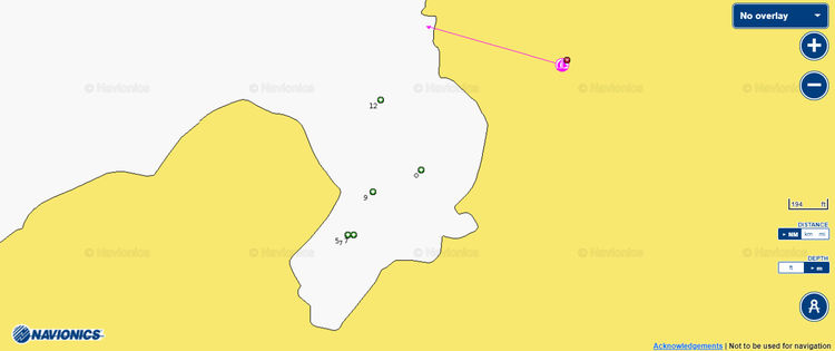 To open Navionics chart of yacht anchorages in Spelia Bay on Iraklia Island. Cyclades. Greece