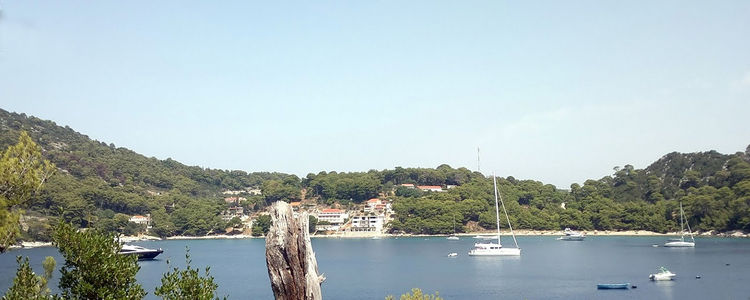 Yacht anchorage in Saplunara Bay