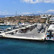 Yacht mooring in Koufonisia Harbor