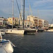 Yacht mooring in Tinos Harbor