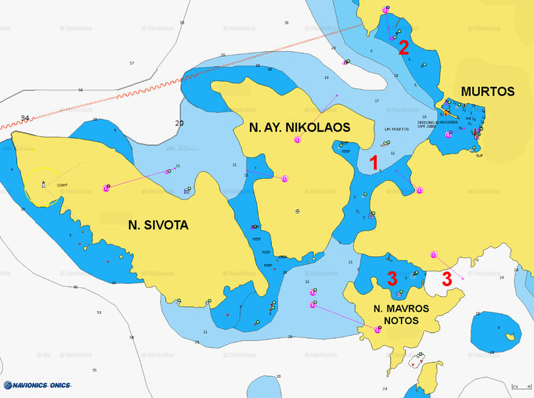 Yacht anchorages in Sivota archipelago