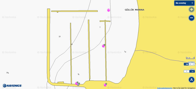 To open the Navionics chart of Egesu Gulluk Marina