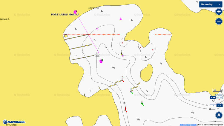 To open Navionics chart of Port Iasos Marina