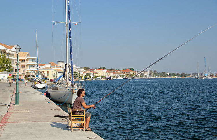 Yachts at the southern part of the city waterfront of Preveza. Ionian Sea. Greece.