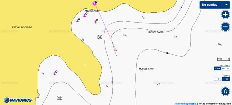 To open the Navionics chart in Paradise Bay