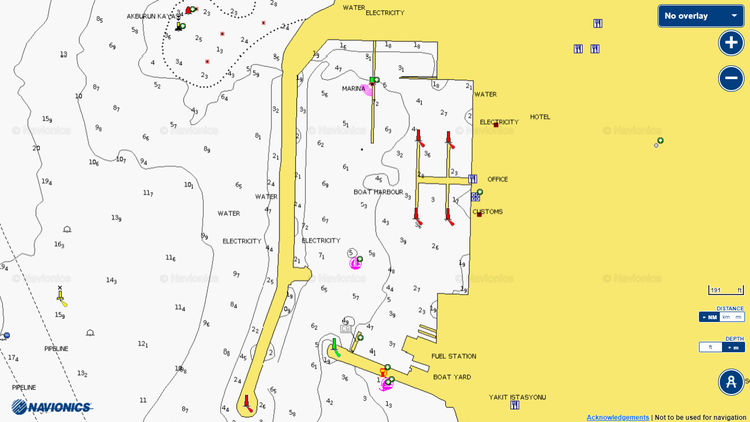 To open Navionics chart of Setur Marina Kusadasi