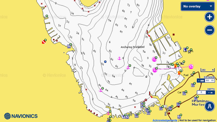 To open Navionics chart  of Yacht Marina Hramina