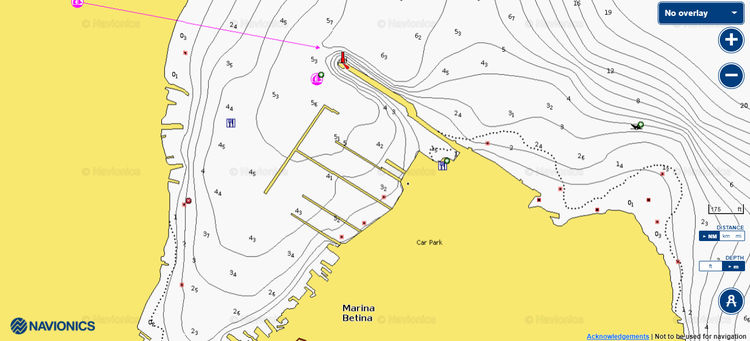 To open Navionics chart  of Yacht Marina Betina