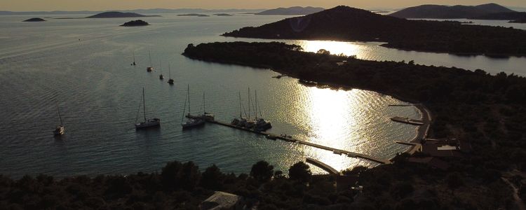 Yacht moorings at Zminjak Island