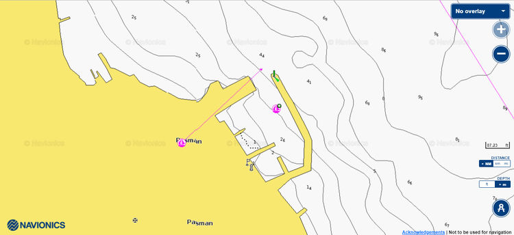 To open Navionics chart  of yacht mooring in Pasman Fishport