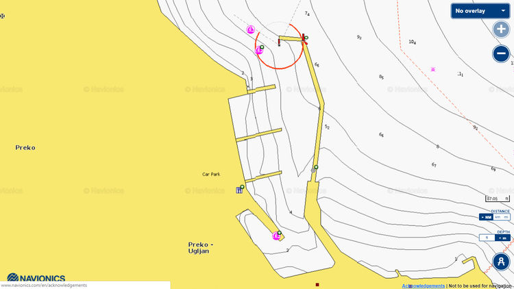 To open Navionics chart  of Yacht Marina Preko