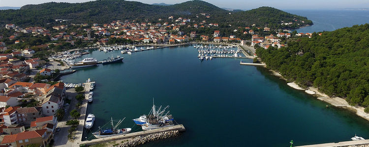 Yacht moorings in Kuklica harbor