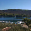 Yacht mooring at the buoys in Mala Lamjana Bay