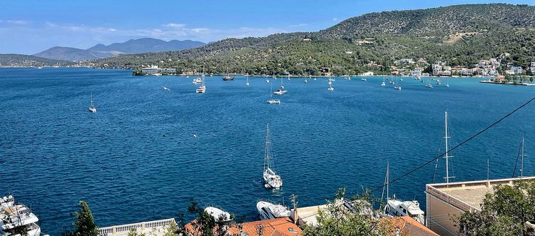 Yacht anchorage in Poros Bay