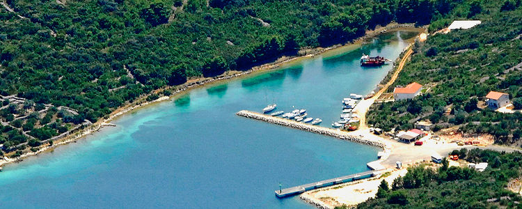 Yacht moorings in Brsanj Bay