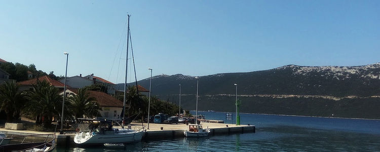 Yacht moorings in Marinica Bay