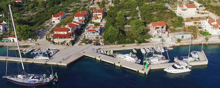 Yacht moorings in Zverinac harbor