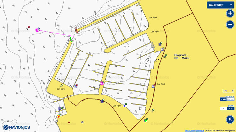 To open Navionics chart  of Yacht Marina Kornati