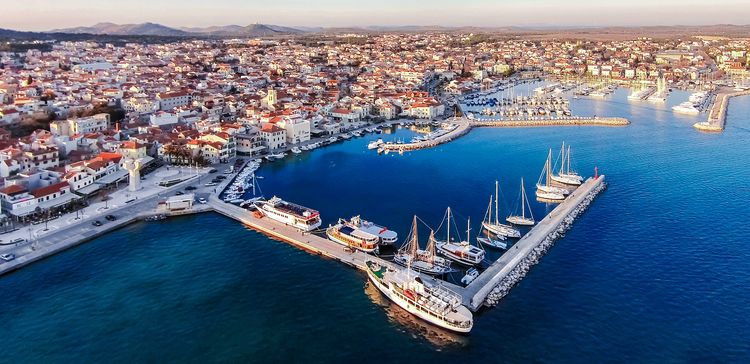 Yacht moorings in Vodice Port