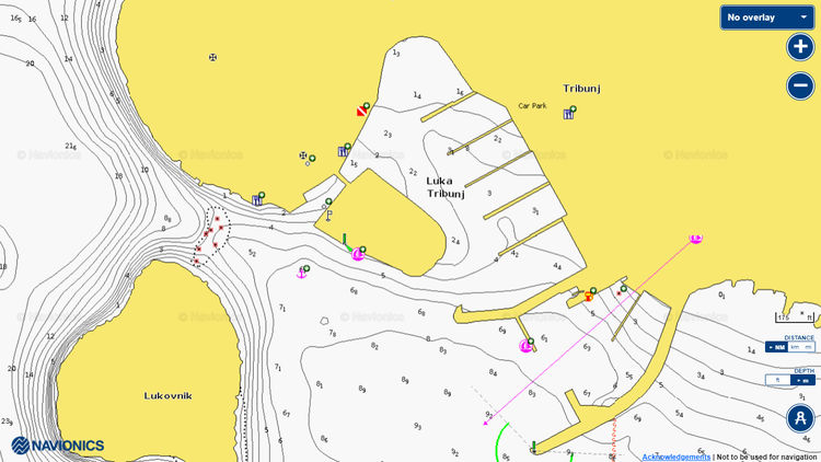 To open Navionics chart  of Yacht Marina Tribunj