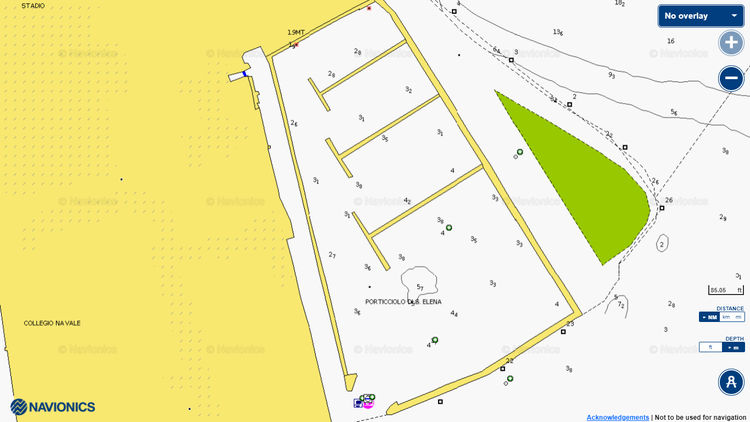 Map of yacht moorings in Santelena marina. Italy