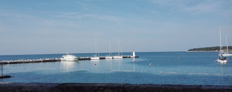 Yacht mooring at the west breakwater in Novigrad