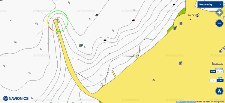 To open Navionics chart  of  yacht mooring at the west breakwater in Novigrad