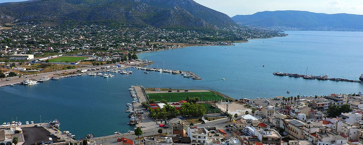 Yacht moorings in the Port of Salamina