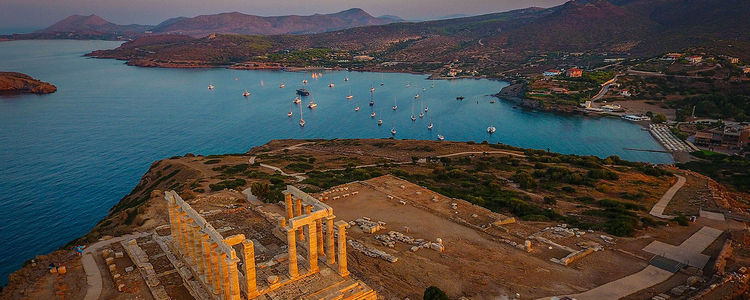 Yacht anchorage in Sounio Bay