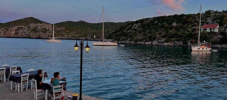 Yacht moorings in the Gerakas Liman