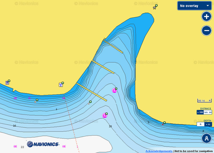 To open Naionics chart of Vlaska yacht marina in Milana