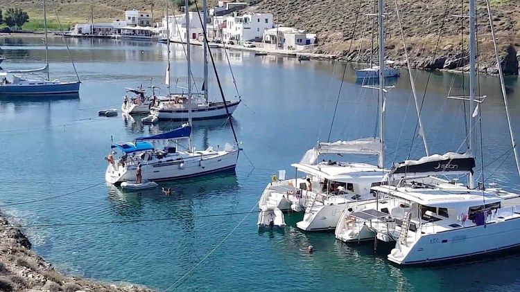 Yachts anchorage in SAgia Irini Bay