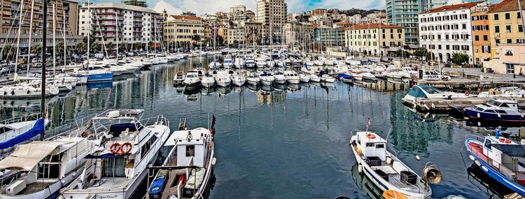 Yachts in the marina of Darsena Vecchia in Savona port