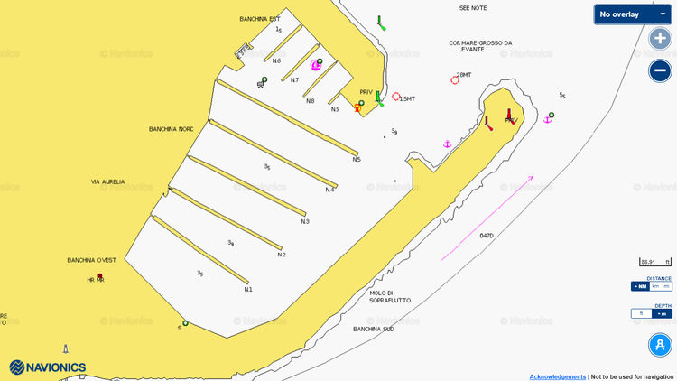 To open Navionics chart  of yacht marina Finale Liguri